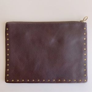 Madewell Leather Pouch Clutch with Rivets